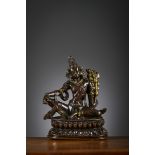 Bronze sculpture 'Avalokiteshvara', Tibet 18th-19th century (h 12 cm)