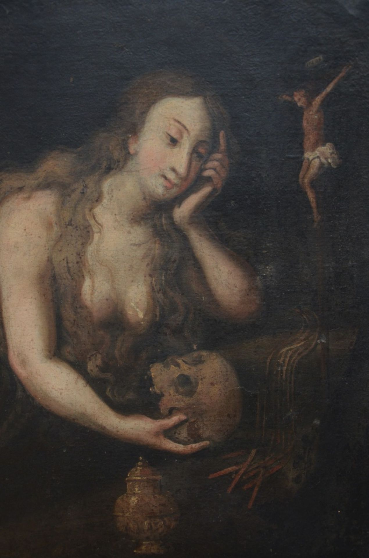 Anonymous (17th century): painting (o/c) 'Maria Magdalena' (80x118cm) (*) - Image 2 of 4