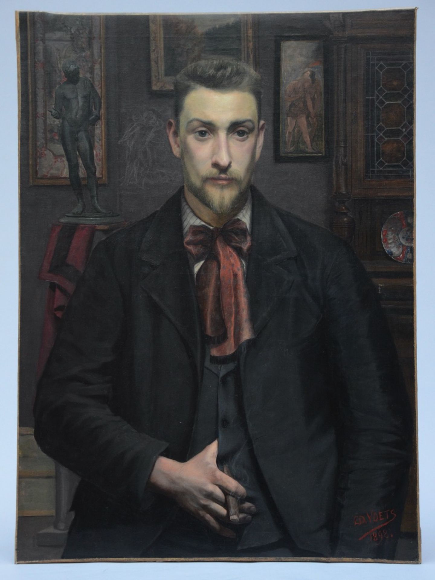 Edouard Voets: painting (o/c) 'portrait of a man' (85x62cm)