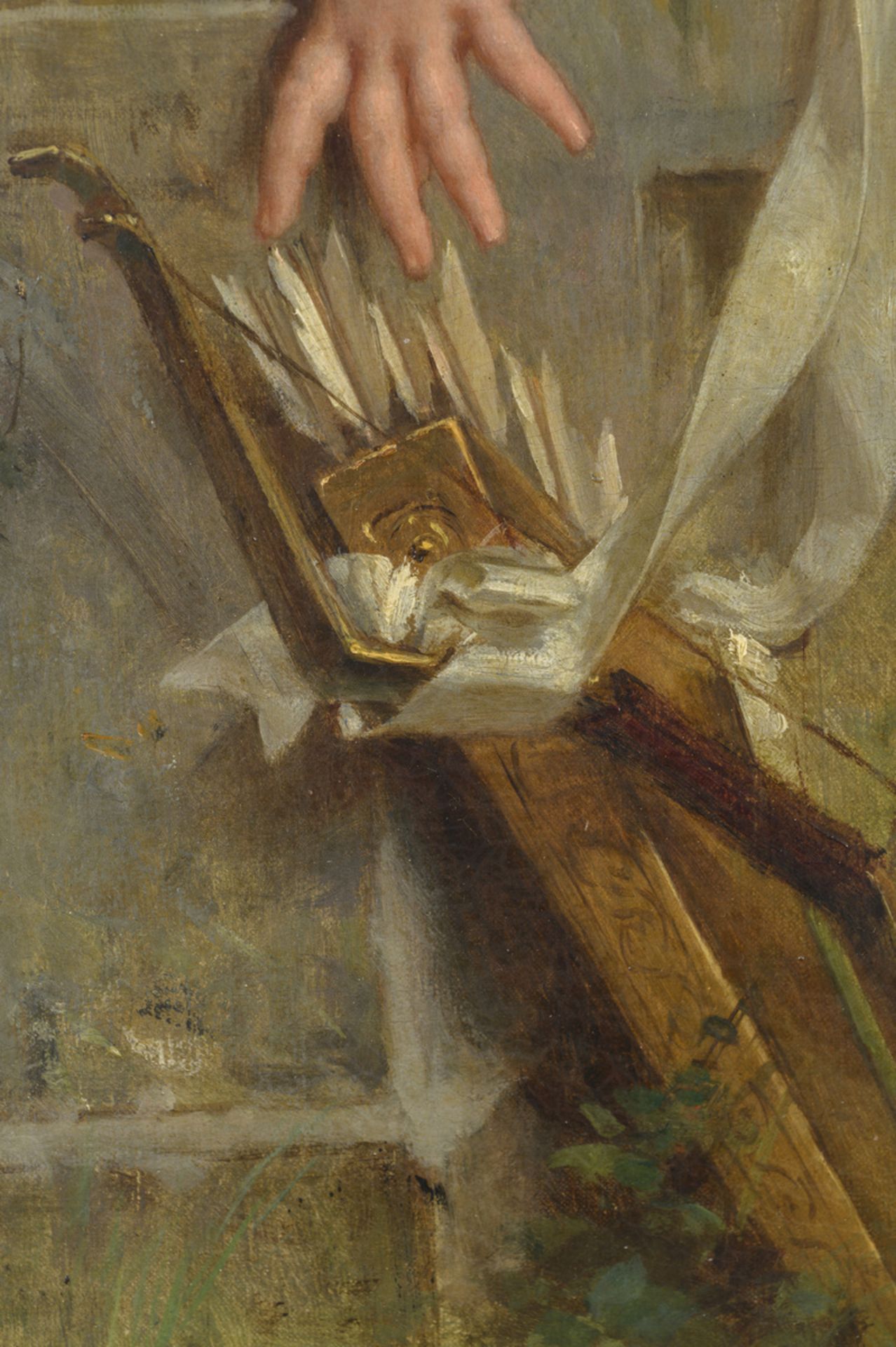 …mile Munier 1892: painting (o/c) 'deux amours' (75x55cm) - Image 6 of 7