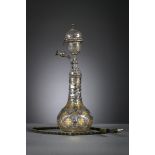 A silver hookah with crystal vase (h47cm)