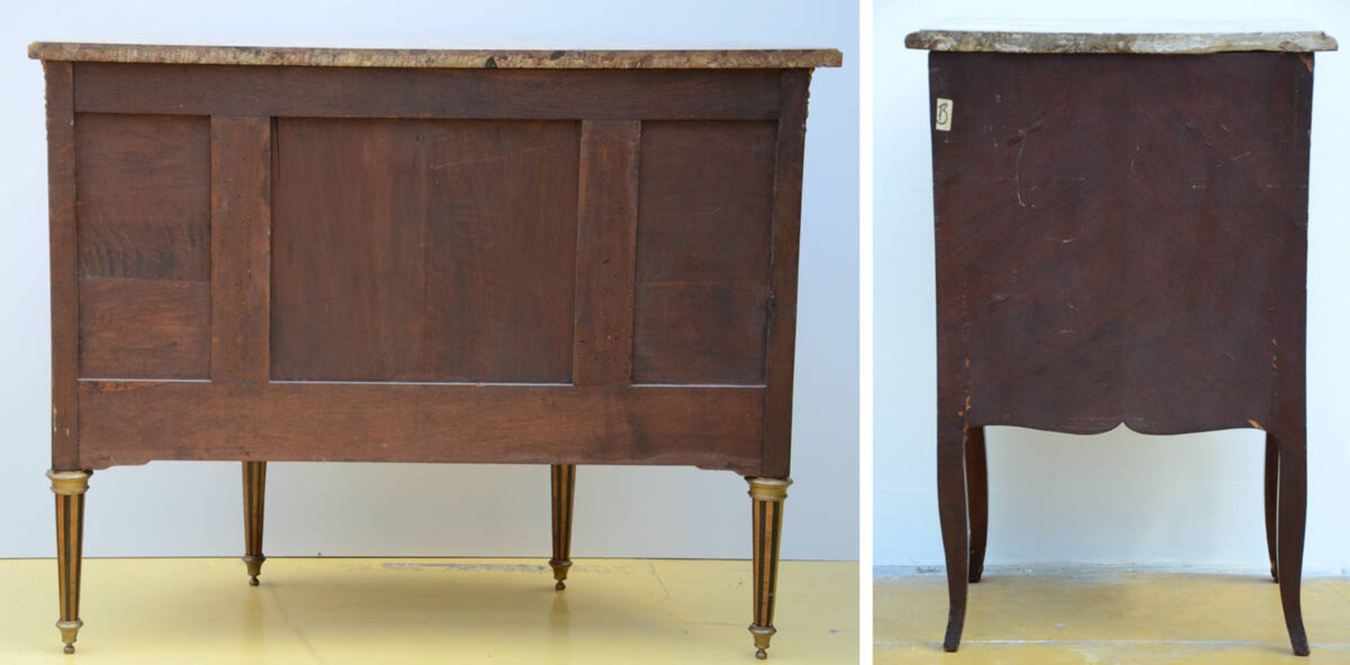Louis XVI style half-moon cabinet (87x110x47cm) (*) - Image 3 of 6