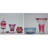 Val Saint Lambert: 6 pieces in crystal (h4 to 33cm) (*)