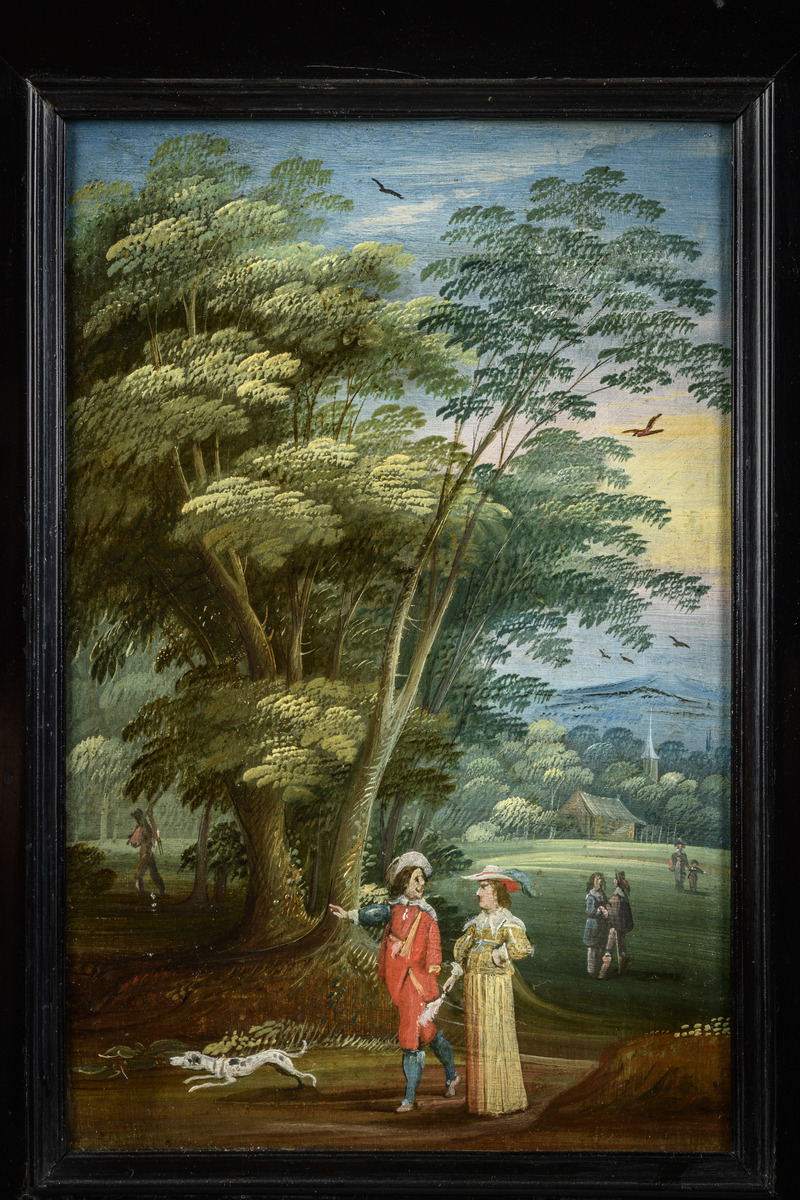 Antwerp cabinet with painted panels attributed to Jasper van der Lanen, 17th century ( - Image 7 of 7