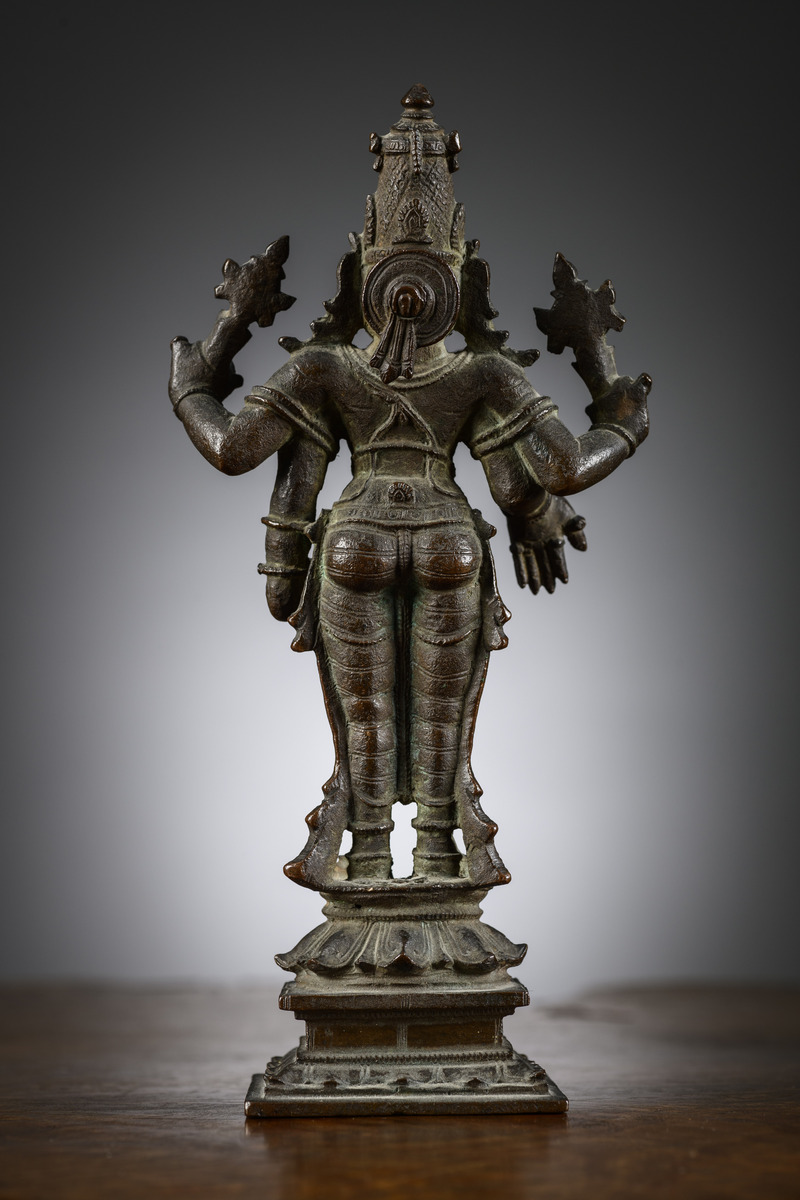 Indian statue in bronze 'Vishnu', 17th-18th century (h22.5cm) - Image 3 of 5