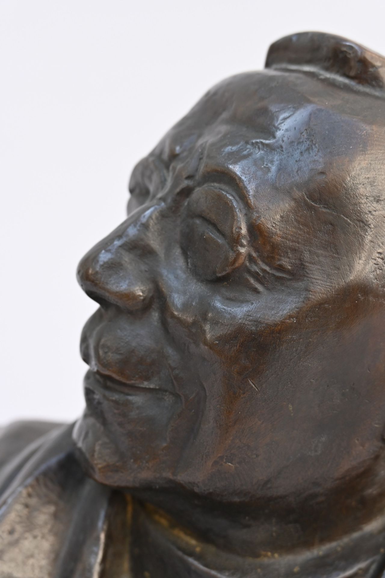 Jozef CantrÈ: bronze bust of Edward Anseele (24.5x32x16cm) - Image 5 of 5