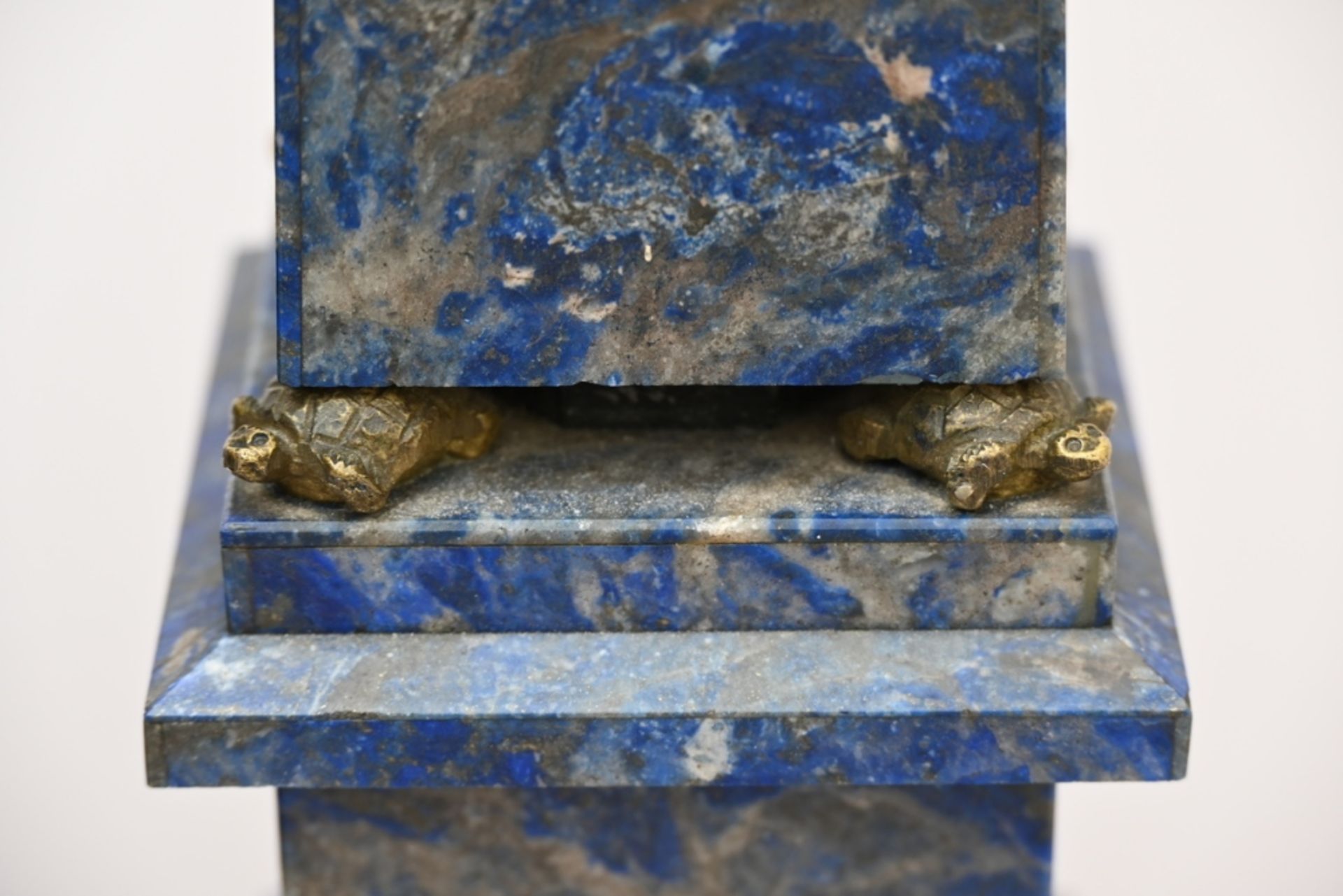 Pair of lapis lazuli obelisks (h49cm) (*) - Image 4 of 6