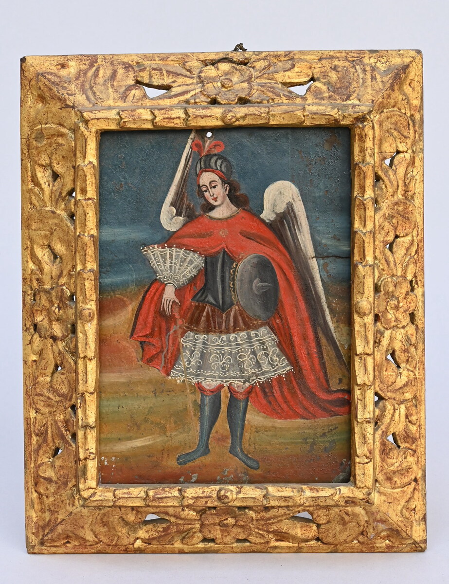 Anonymous (school of Cuzco): painting (o/c) 'angel' (19x15cm)