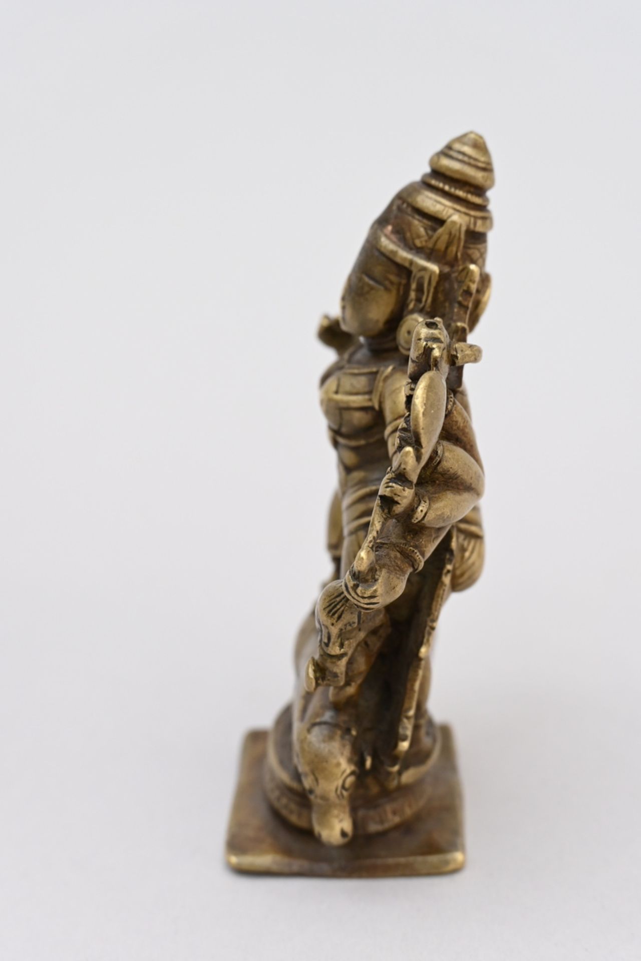 Indian statue in bronze 'Durga', 18th - 19th century (h10.5cm) - Image 3 of 4