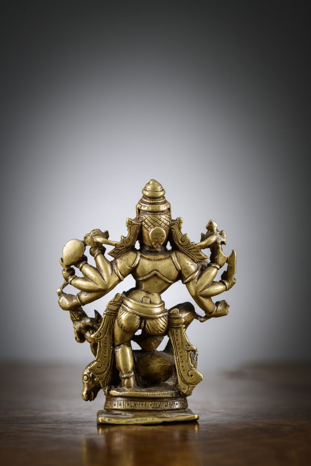 Indian statue in bronze 'Durga', 18th - 19th century (h10.5cm) - Image 2 of 4