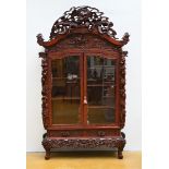 Japanese display cabinet in carved wood 'dragons' (h240x140cm)