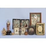 Collection of religious objects (frame 30x21cm)