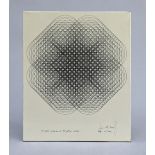 Jos De Mey (1971): work on paper 'X beeld bestaande wit 341 gelijke cirkels' (40.5x33cm)
