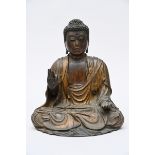 A gilt lacquered wooden sculpture 'seated Buddha', Edo period (h29cm) (*)