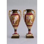 A pair of porcelain vases with bronze fittings 'Napoleon and Josephine', 19th century (h51.5 cm)