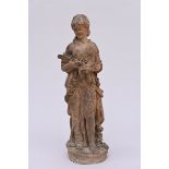 Julien (1744): sculpture in terracotta 'lady with pigeons' (h42cm) (*)
