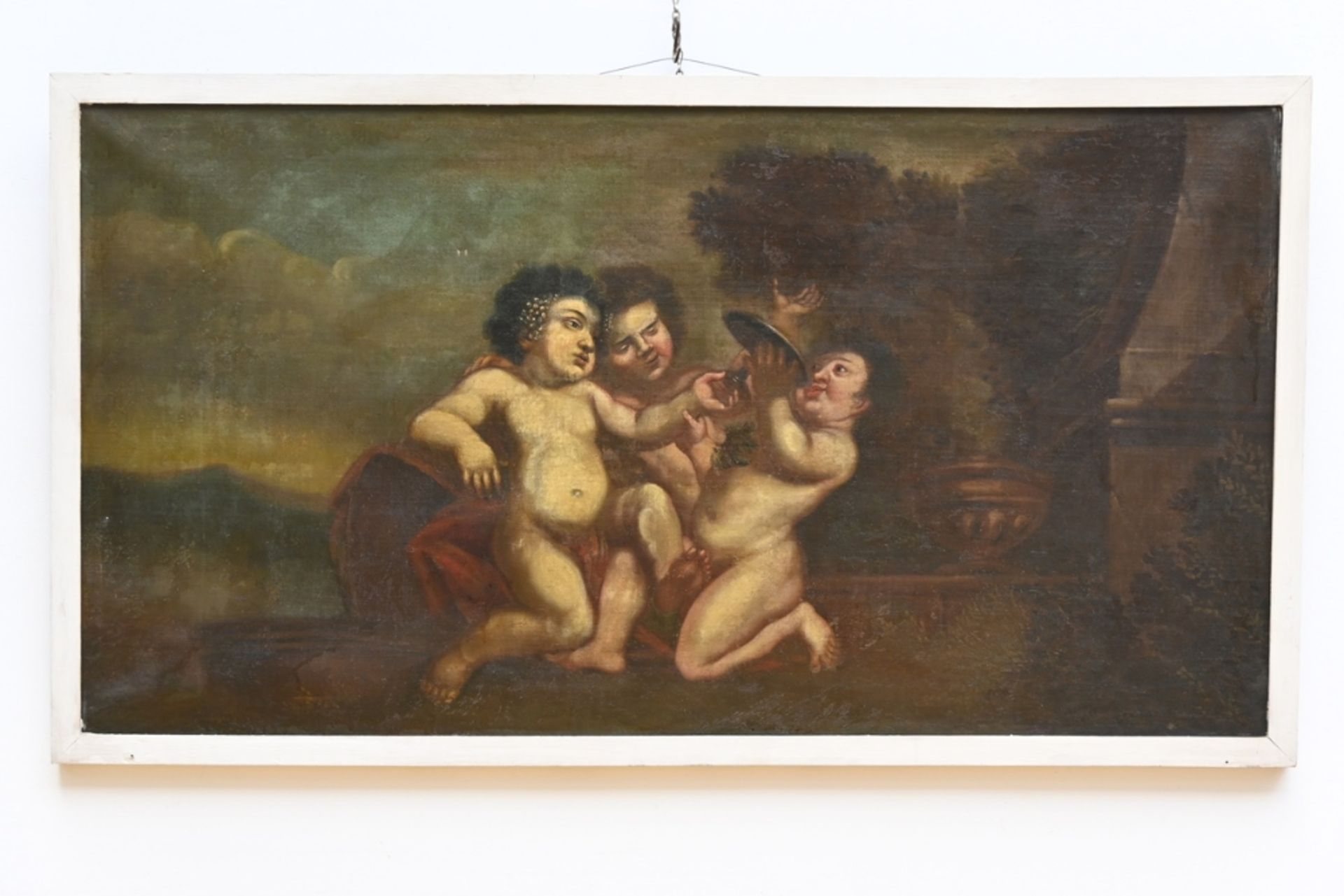 Anonymous (19th century): two paintings (o/c) 'amours' (69x126cm/piece) (*) - Image 3 of 4