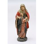 Saint Anne Trinity in polychrome wood, 16th - 17th century (h57cm)