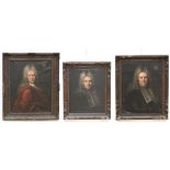 Collection of 3 portraits 'noblemen', 17th - 18th century 2x(80x66cm) (75x59cm) (*)