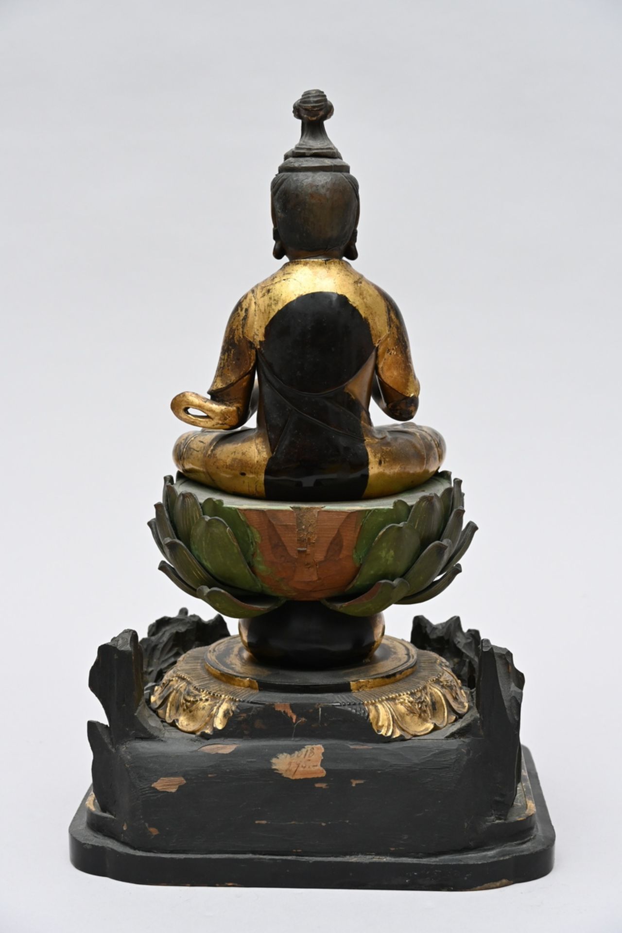 Japanese statue in lacquered wood 'Bodhisattva', Edo period (h40.5cm) - Image 3 of 5