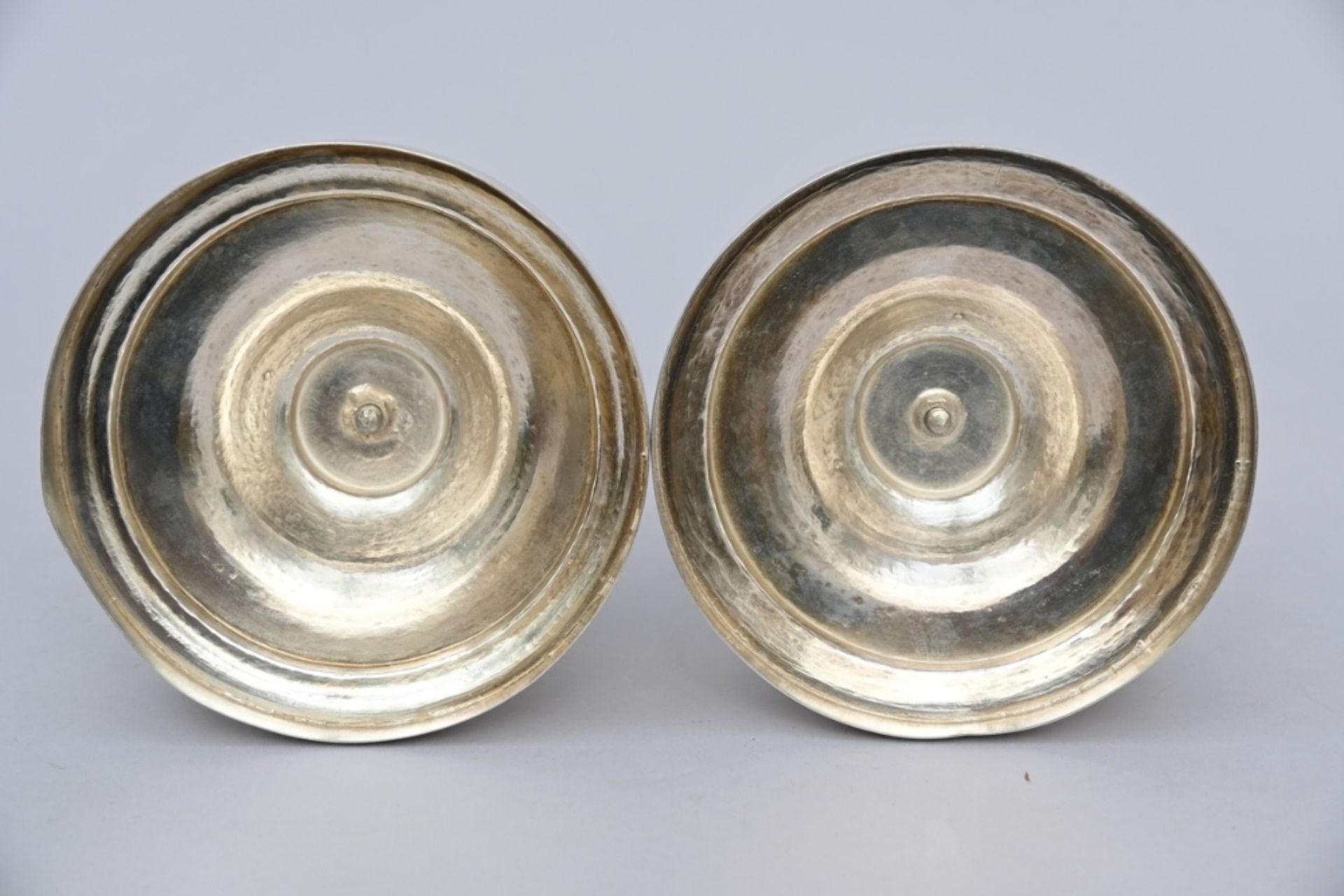 A pair of silver Louis-Philippe candlesticks, Liege 19th century (h31cm) (weight 770gr) - Image 3 of 4