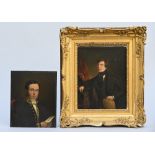 Lot: two paintings 'portraits of men', 19th century (41x33cm) (36x23) (*)