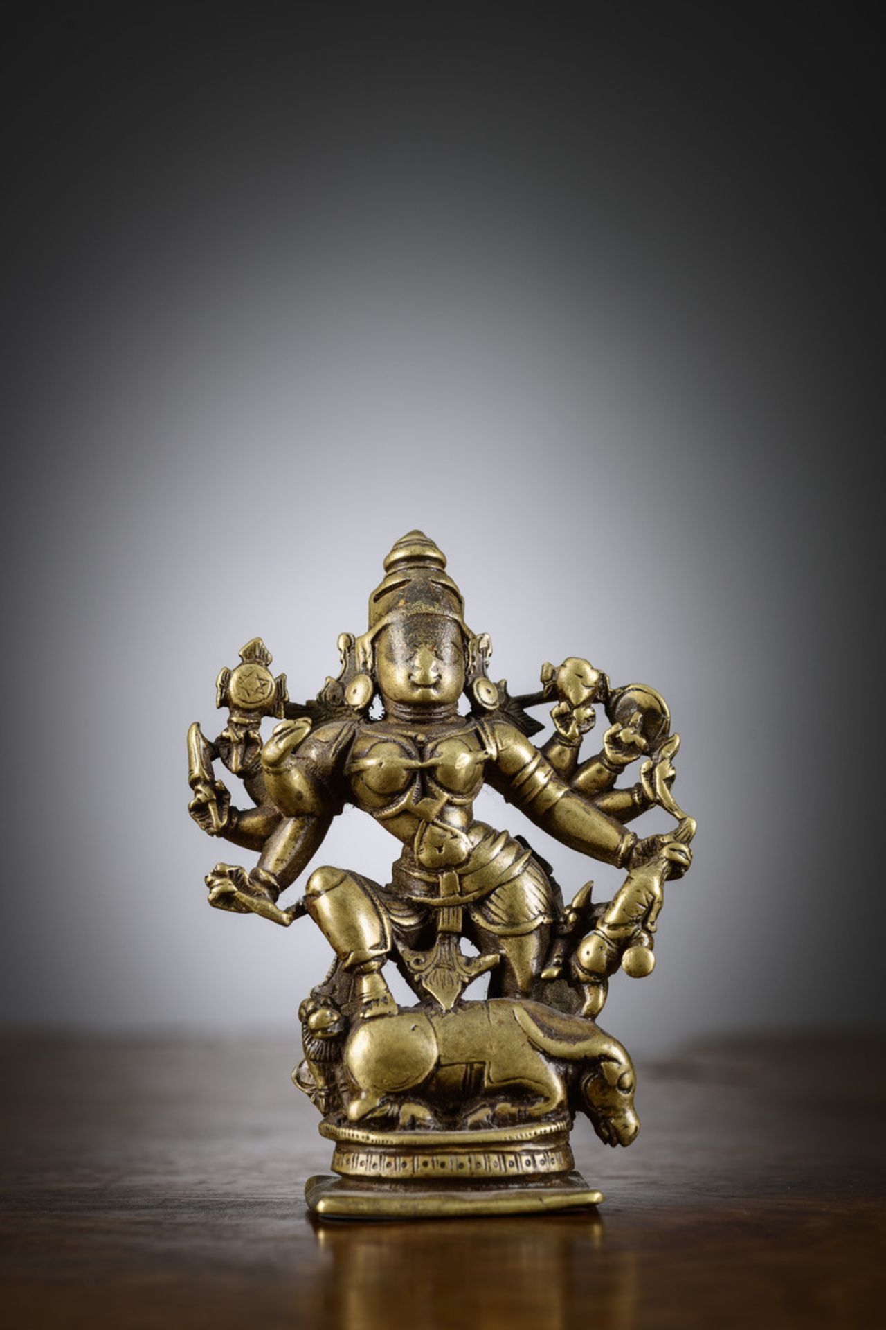 Indian statue in bronze 'Durga', 18th - 19th century (h10.5cm)