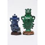 Chinese lapis lazuli vase and malachite vase (h16.5 - 18.5cm) (*)