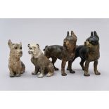 4 dogs in cast iron (h18.5 - 25cm)