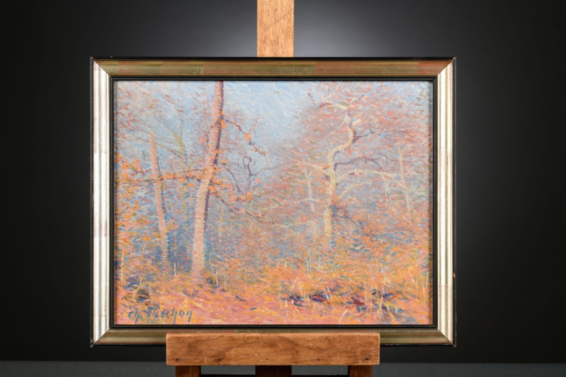 Charles FrÈchon: painting (o/c) 'autumn view' (27x35cm) (*) - Bild 2 aus 6