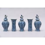 Garniture in Delft earthenware, 18th century (h26 - 36cm) (*)