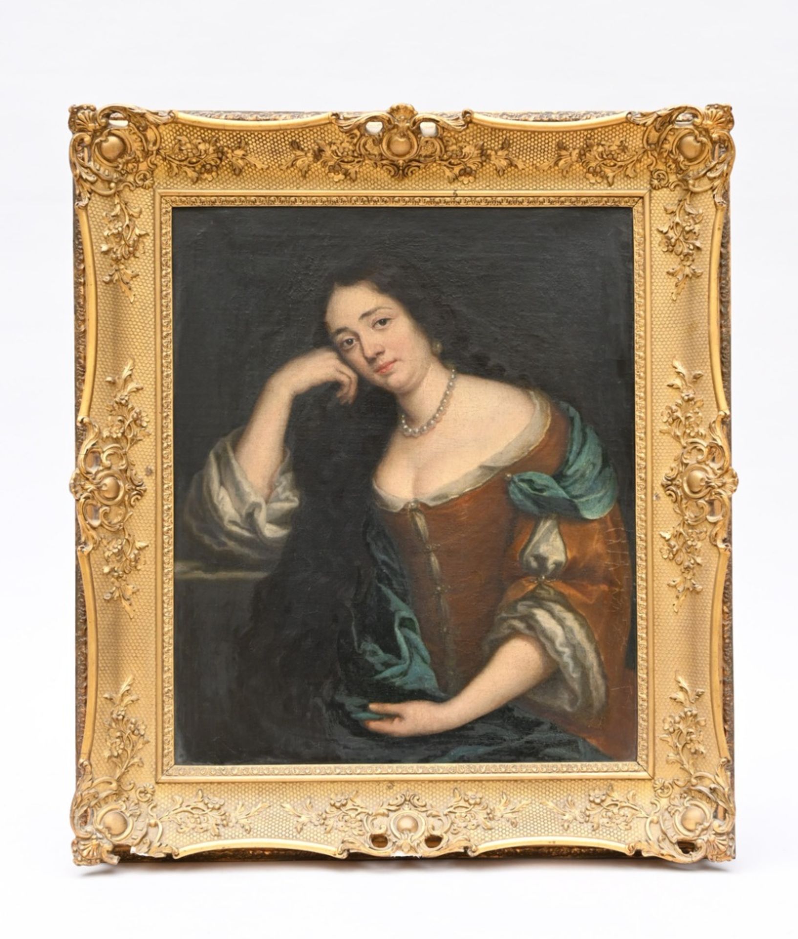 Anonymous (18th century): painting (o/c) 'portrait of a lady' (57x47cm) - Image 2 of 5