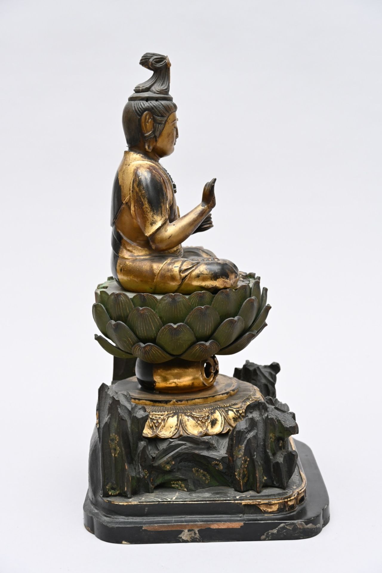 Japanese statue in lacquered wood 'Bodhisattva', Edo period (h40.5cm) - Image 2 of 5
