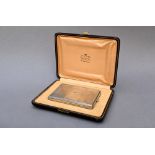 Silver cigarette case with engraving of King Albert I 'Souvenir du voyage Royal au Congo 1928' (