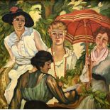 S. Caese: painting (o/c) 'ladies with parasol' (80x81cm) (*)