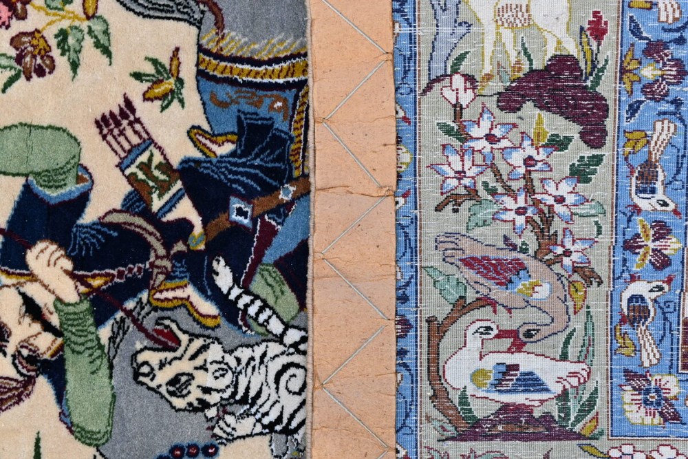 Persian carpet 'horseback riders' (153x111cm) - Image 3 of 3