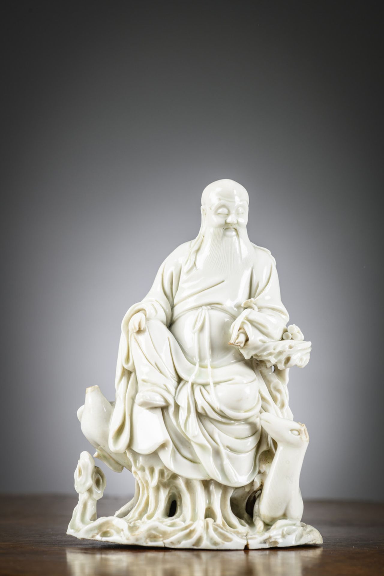 A blanc de chine sculpture 'Laotse', 18th century (h 20 cm) (*)