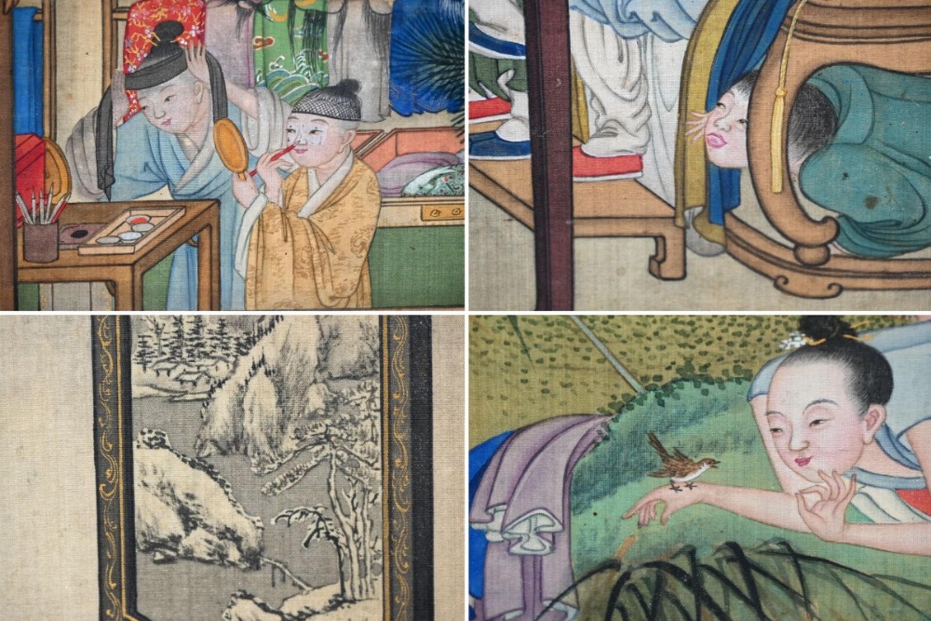Four Chinese erotic paintings (h23.5x30cm) - Bild 3 aus 4
