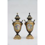A pair of SËvres porcelain vases with bronze mounts (50cm)