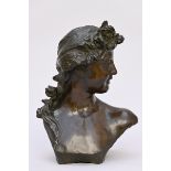 Jef Lambeaux: bronze sculpture 'bust of a lady' (h52cm)