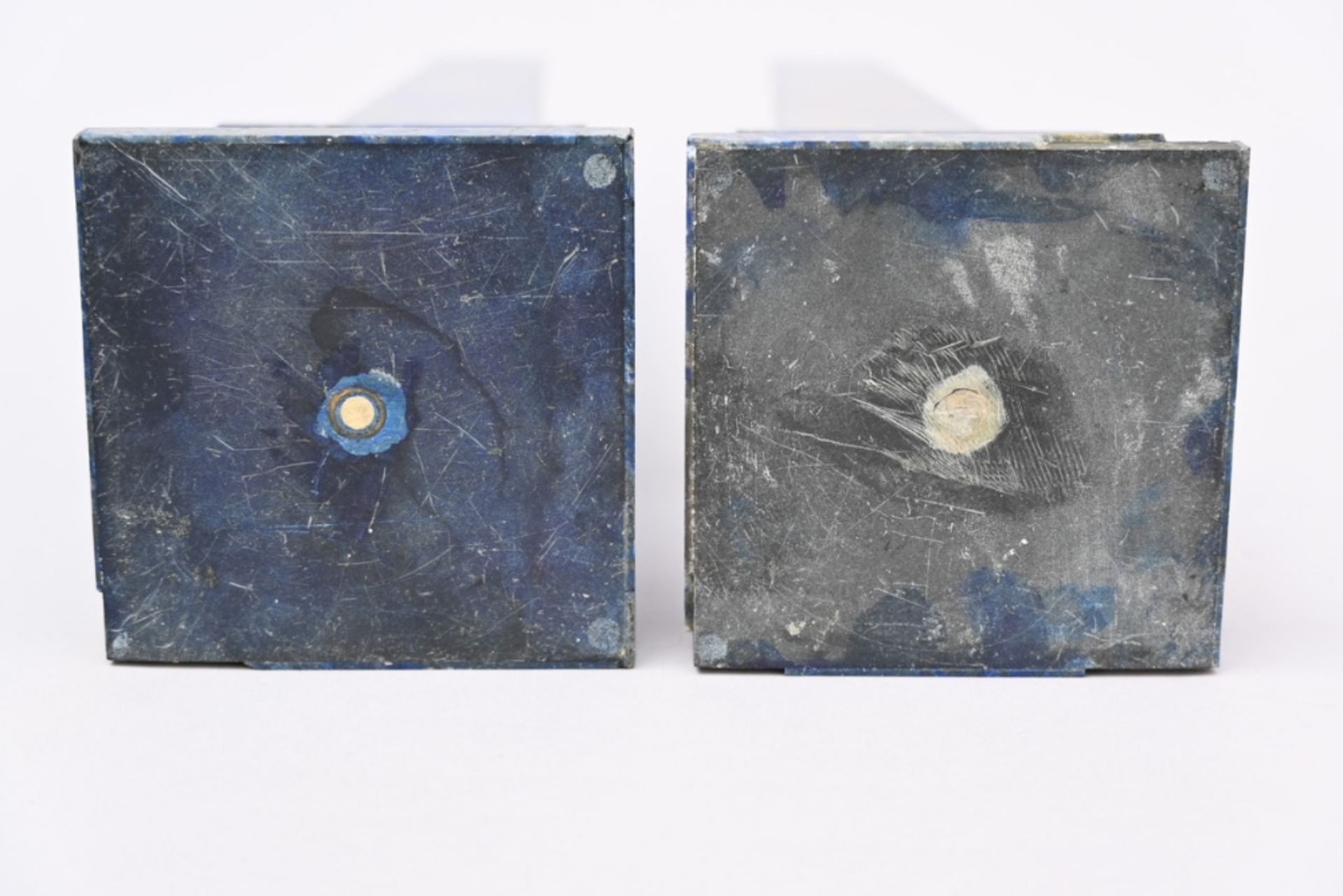 Pair of lapis lazuli obelisks (h49cm) (*) - Image 3 of 6