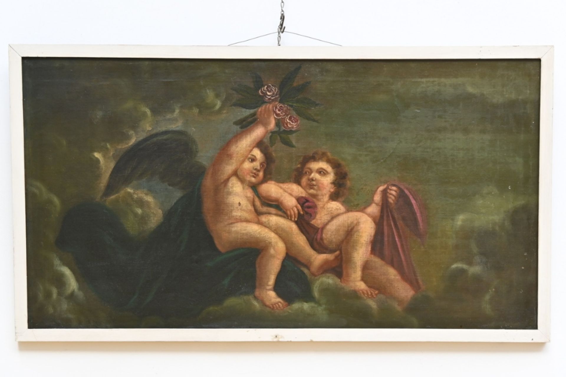 Anonymous (19th century): two paintings (o/c) 'amours' (69x126cm/piece) (*) - Image 4 of 4