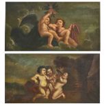 Anonymous (19th century): two paintings (o/c) 'amours' (69x126cm/piece) (*)