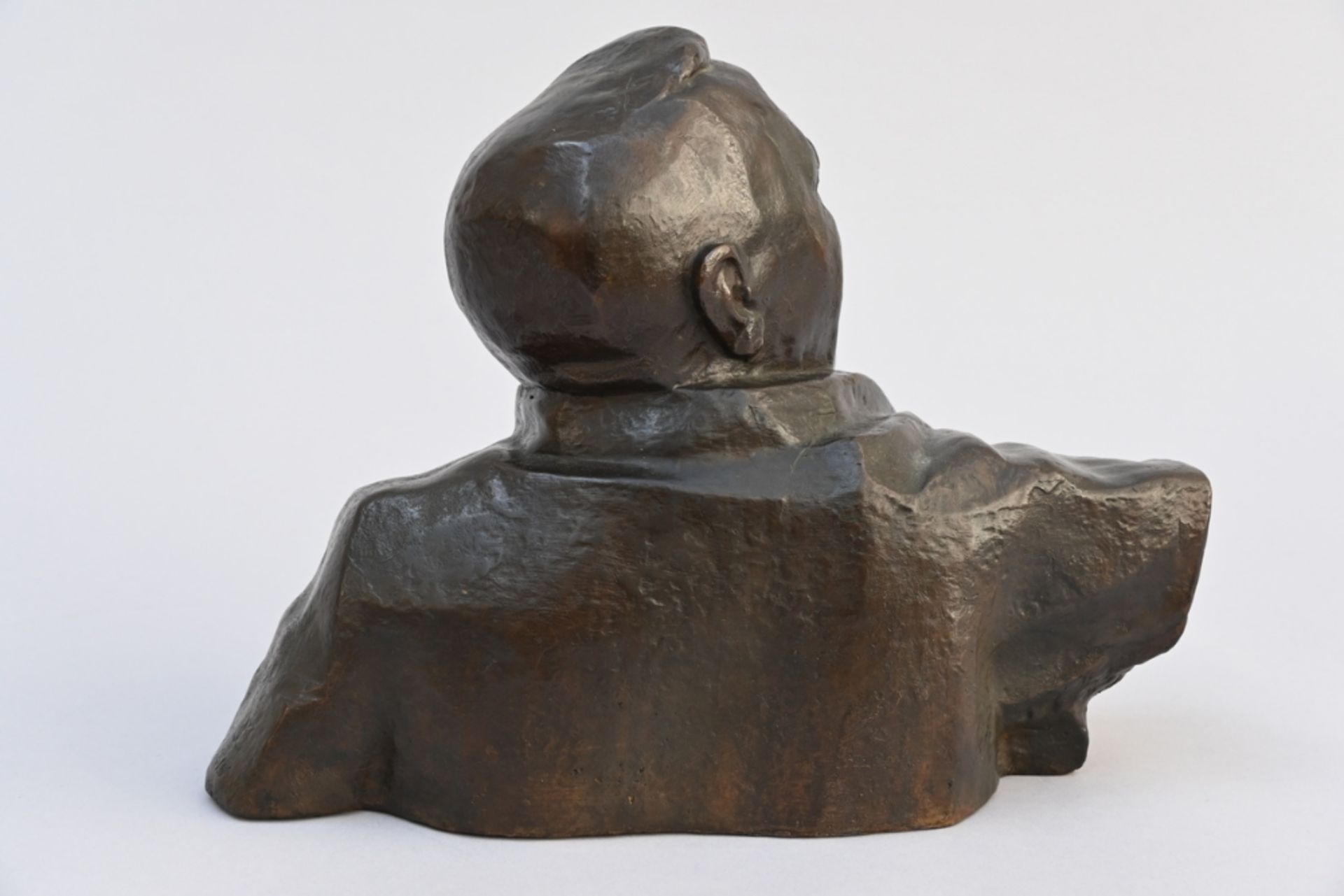 Jozef CantrÈ: bronze bust of Edward Anseele (24.5x32x16cm) - Image 3 of 5