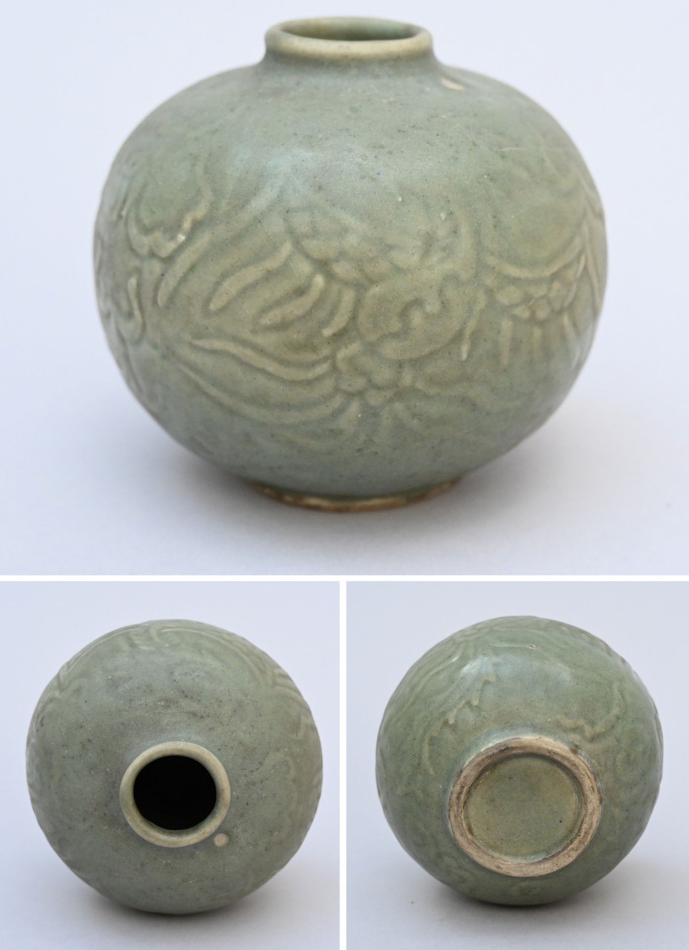 Collection: three pieces of celadon ceramics, China (h10cm) (4x19.5cm) (bowl 5x12cm) - Bild 4 aus 4