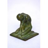 Jozef CantrÈ: bronze sculpture of 'kneeling figure' (8x8x7.5cm)