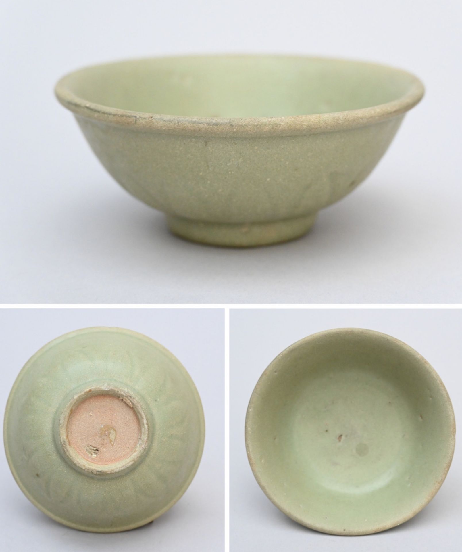 Collection: three pieces of celadon ceramics, China (h10cm) (4x19.5cm) (bowl 5x12cm) - Bild 3 aus 4