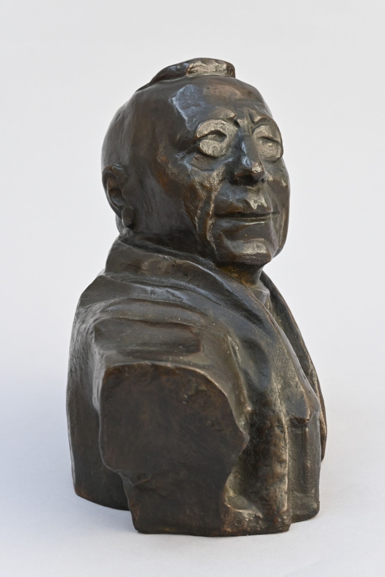 Jozef CantrÈ: bronze bust of Edward Anseele (24.5x32x16cm) - Image 2 of 5