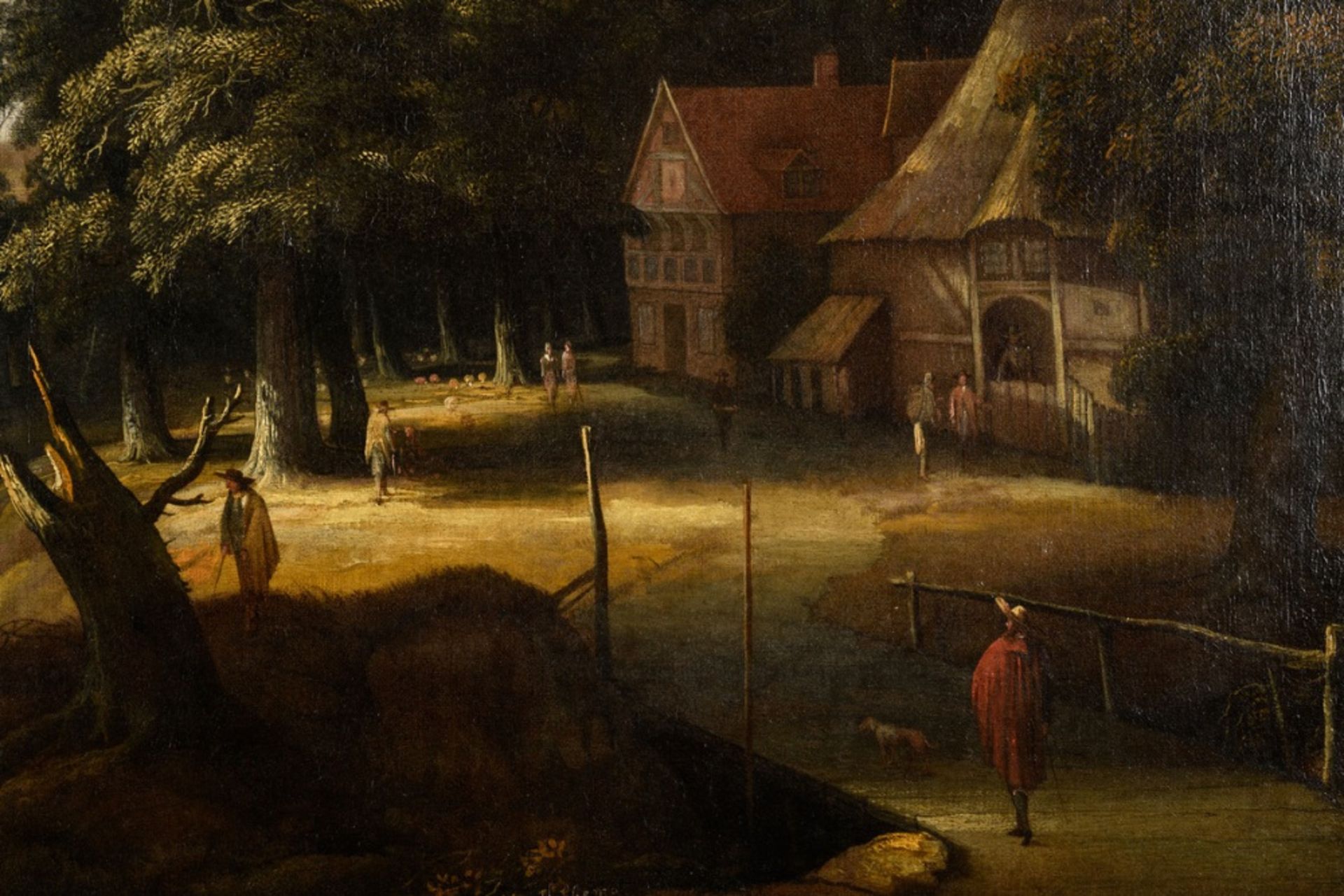 Anonymous (17th century): painting (o/c) 'animated landscape' (66x90cm) (signed Hobbema) - Image 4 of 5