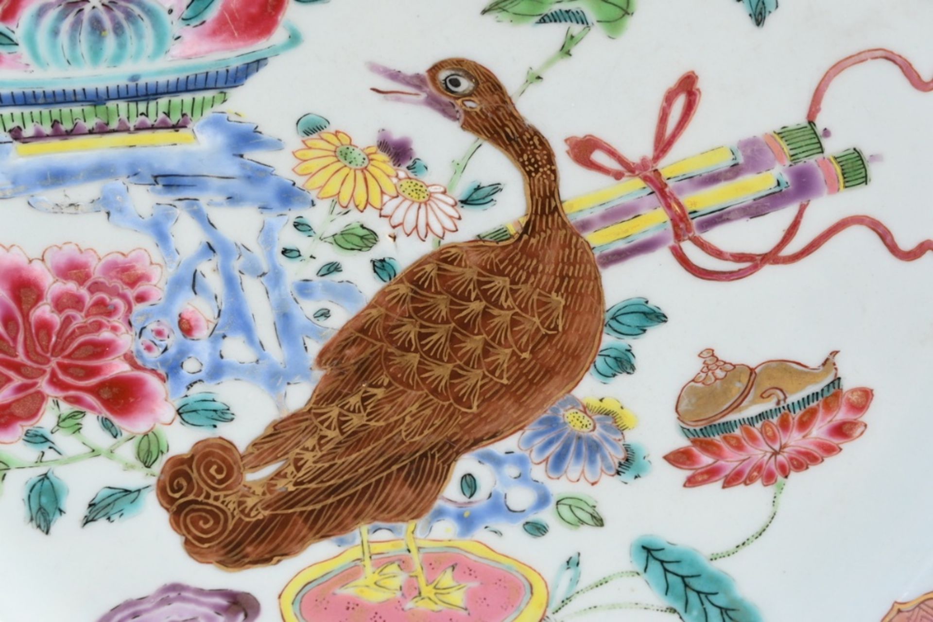 Chinese porcelain octagonal dish 'duck', 18th century (dia 33.5cm) (*) - Image 3 of 4